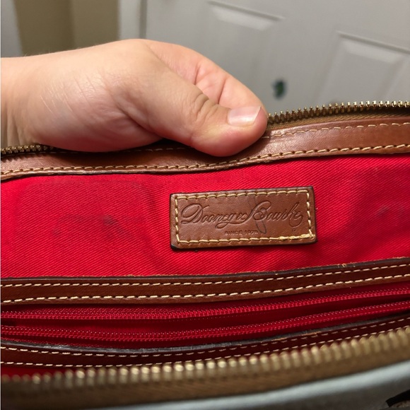 DOONEY & BOURKE Blue Pebble Grain Zip Zip Satchel Leather Dome Purse *Read - Picture 11 of 11